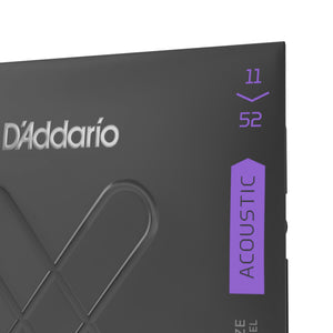 D'Addario XTABR1152 XT 80/20 Acoustic Guitar Strings, Custom Light, 11-52