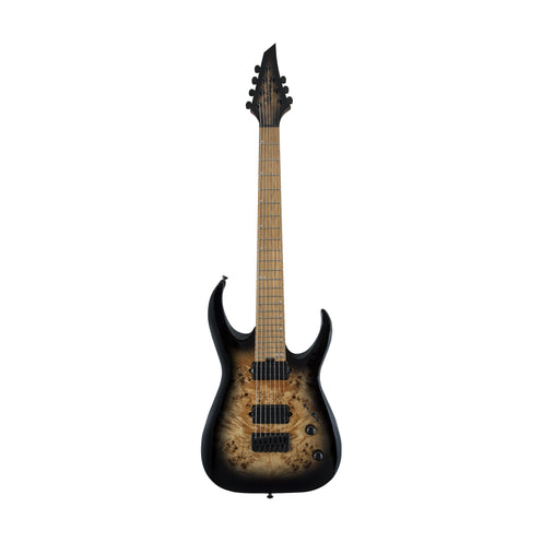 Jackson Pro Series Misha Mansoor Juggernaut HT7P Electric Guitar, Caramelized Maple FB, Black Burst