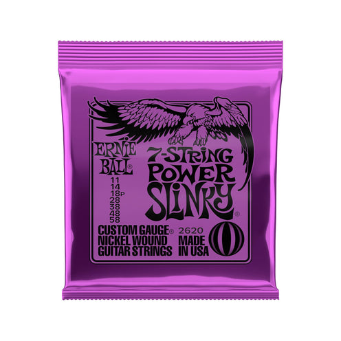 Ernie Ball Power Slinky 7-String Nickel Wound Electric Guitar Strings, 11-58