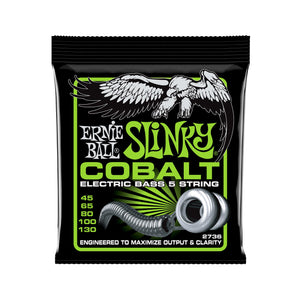 Ernie Ball Bass 5 Slinky Cobalt Electric Bass Strings, 45-130