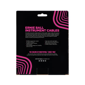 Ernie Ball 30' Coiled Straight to Straight Instrument Cable, Black