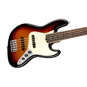 Fender American Professional 5-String Jazz Bass Guitar, RW FB, 3-Tone Sunburst