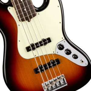 Fender American Professional 5-String Jazz Bass Guitar, RW FB, 3-Tone Sunburst