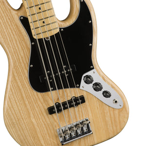 Fender American Professional 5-String Jazz Bass Guitar, Maple FB, Natural