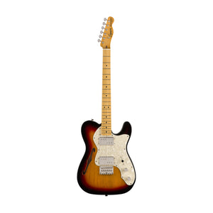 Squier Classic Vibe 70s Telecaster Thinline Electric Guitar, Maple FB, 3-Tone Sunburst