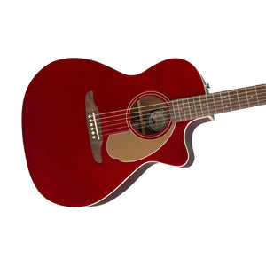 Fender California Newporter Player Medium-Sized Acoustic Guitar, Candy Apple Red