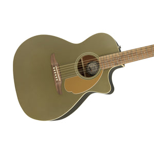 Fender California Newporter Player Medium-Sized Acoustic Guitar, Walnut FB, Olive Satin