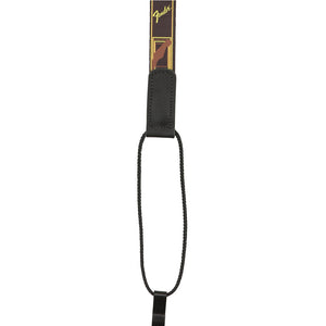 Fender Monogrammed Ukulele Strap, Black/Yellow/Brown