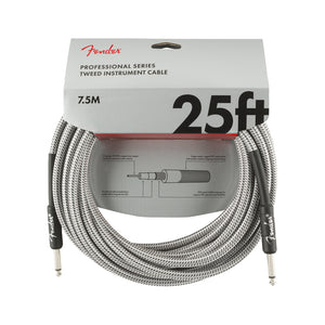 Fender Professional Series Instrument Cable, 25ft, White Tweed