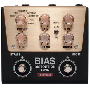 Positive Grid Bias Distortion Twin Tone Match Digital Distortion Pedal, 2 Buttons