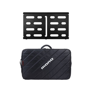 MONO Pedalboard Medium, Black and Tour Accessory Case 2.0, Black