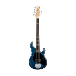 Sterling S.U.B Series RAY5 5-String Electric Bass Guitar, RW FB, Trans Blue Satin (RAY5-TBLS-R1)