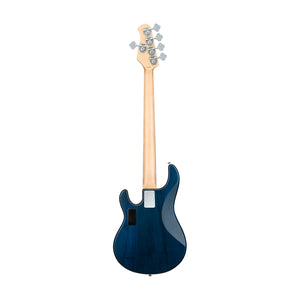 Sterling S.U.B Series RAY5 5-String Electric Bass Guitar, RW FB, Trans Blue Satin (RAY5-TBLS-R1)