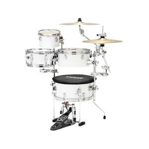 TAMA CJP44C-SGW Cocktail-JAM Mini 4 Piece Drum Kit W/Carrying Bag W/MCAX5366, Sugar White