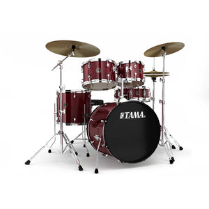 TAMA RM50YH6C-RDS Rhythm Mate 5-Piece Drum Kit w/Hardware and Cymbals, Red Stream